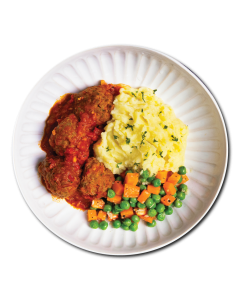 [Lite Meal] Beef Meatballs with Mashed Potatoes and Sauteed Veggies (250g)