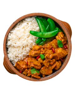 Butter Chicken Stir-Fried Sugar Snap Peas and Coconut Basmati Rice - LARGE