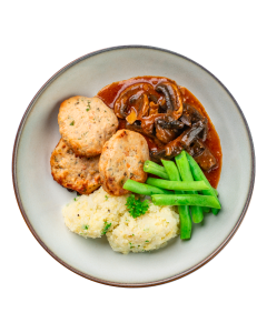 Chicken Rissoles with Stroganoff Sauce, Green Beans and Mashed Cauliflower - LARGE