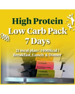 High protein, Low Carb Pack (1400 kcal) | Breakfast, Lunch & Dinner