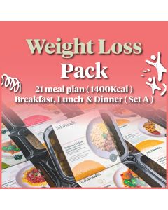 Weight Loss Pack (1400 kcal) | Breakfast, Lunch & Dinner (Set A)